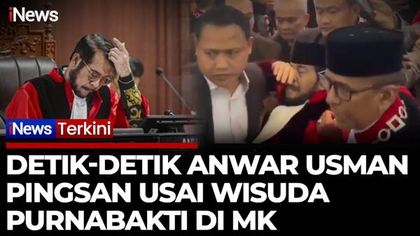 Pingsan Usai Wisuda Purnabakti di MK, Anwar Usman Dibopong Hakim Konstitusi Saldi Isra dan Guntur Hamzah